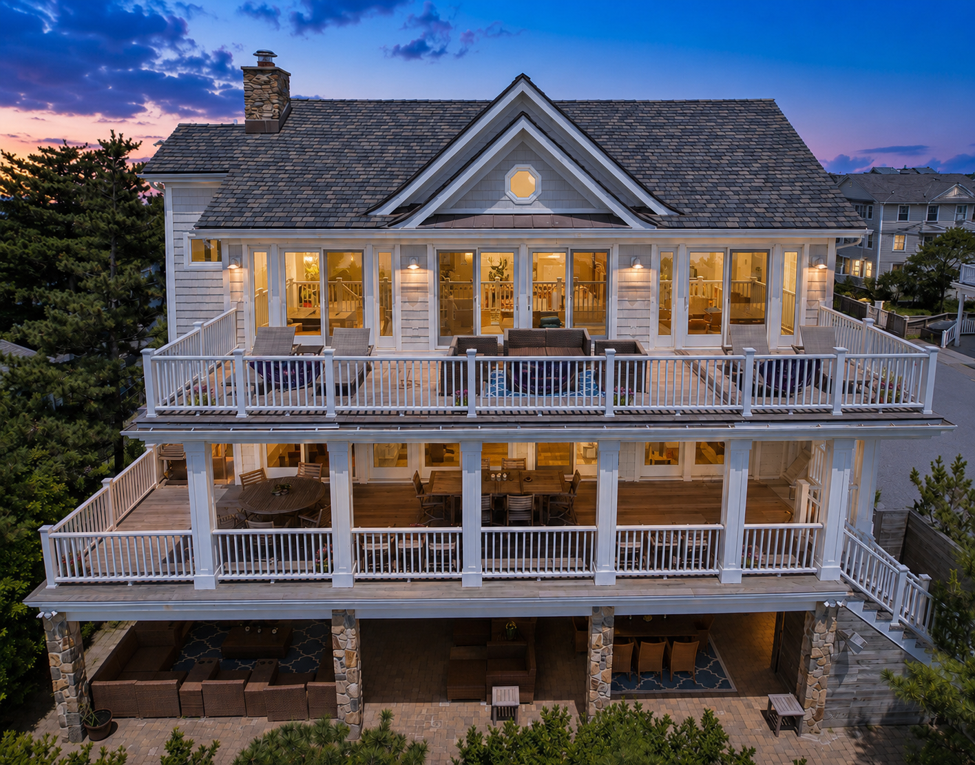 Twilight Coastal Home — Exterior in Long Beach, NY